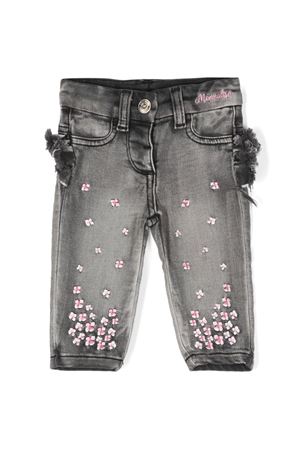 grey cotton jeans MONNALISA KIDS | 39D40040200032